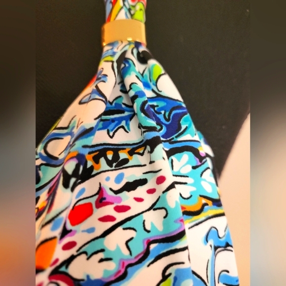 NWT Lauren By Ralph Lauren Women's Multicolor Paisley Halter Bikini Top (Size 8) - Picture 6 of 12